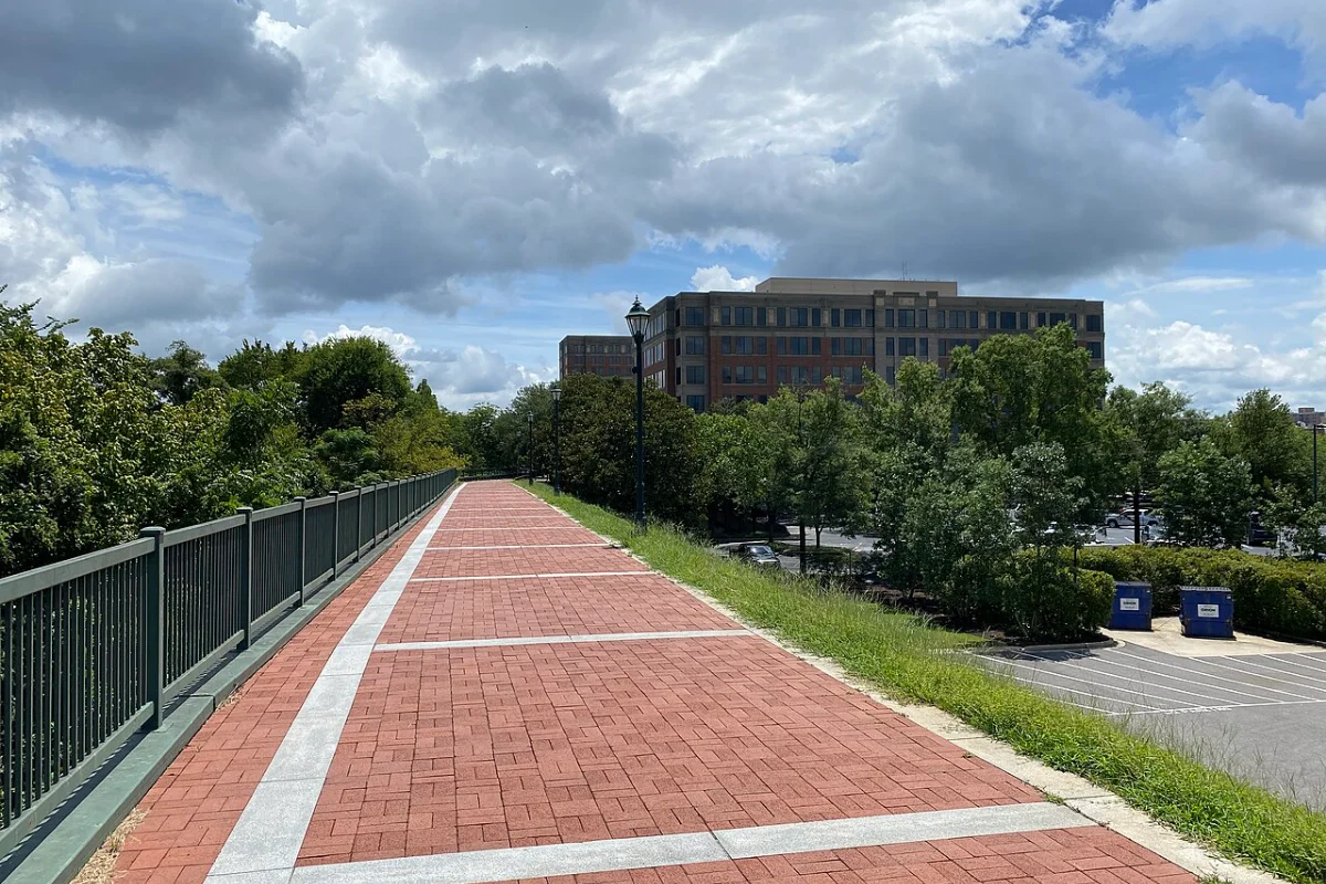Scenic Riverwalk Augusta promenade along the Savannah River in Augusta, Georgia