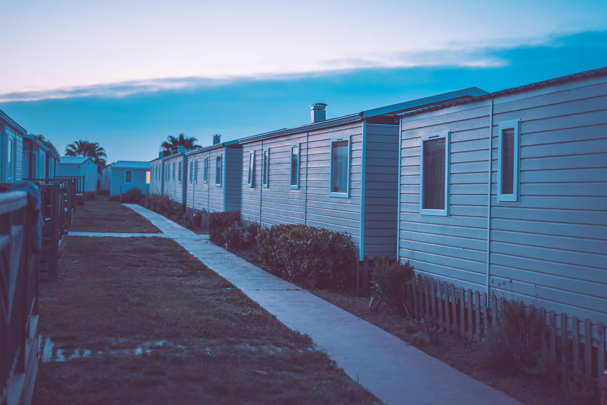 Modern manufactured residential home in peaceful community setting