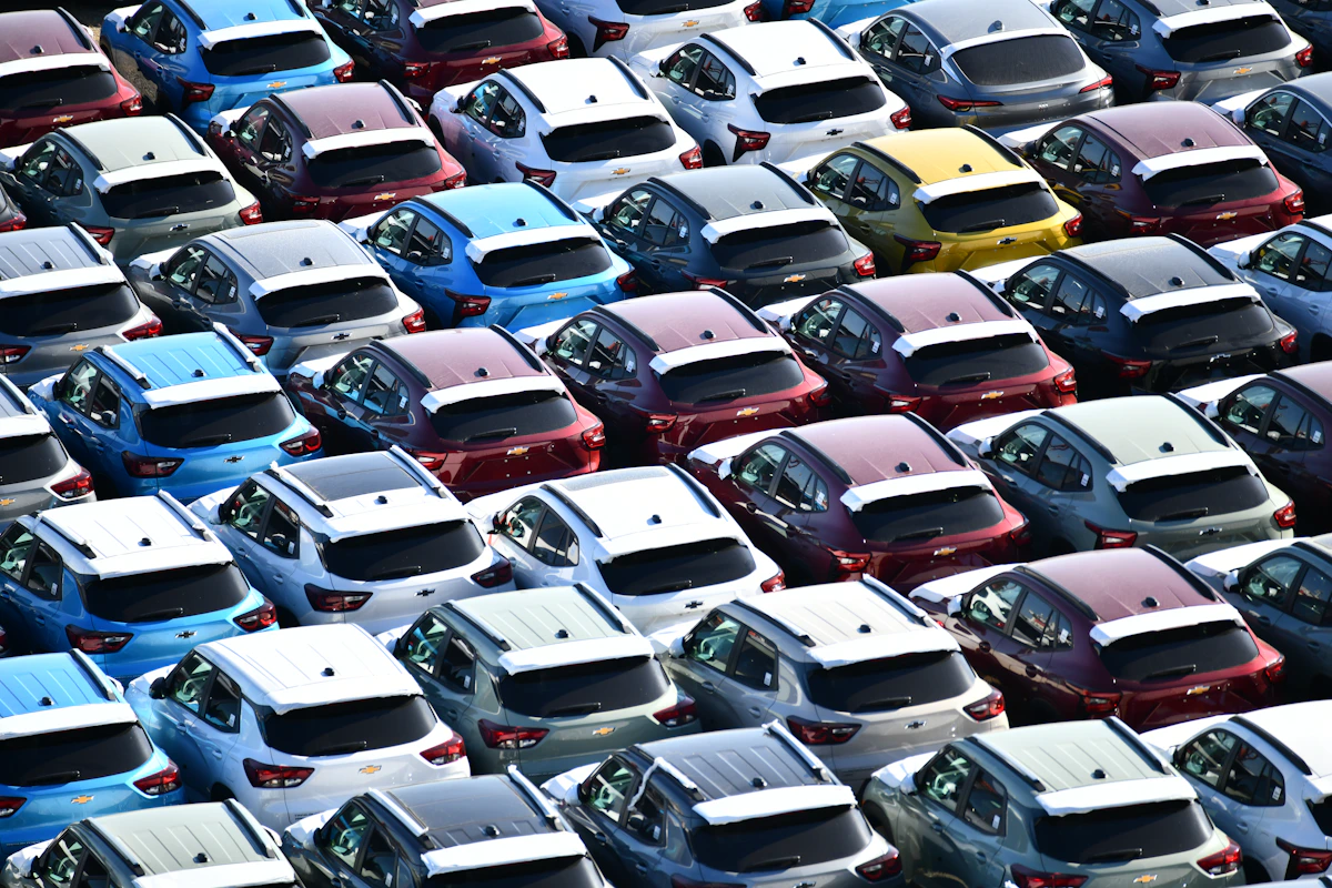 Modest auto dealership sales lot with vehicles ready for sale