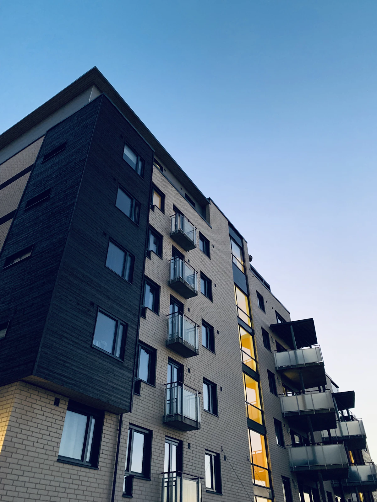 Modern multifamily residential apartment and townhome community